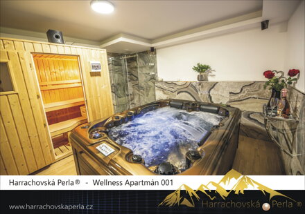Dárkový poukaz - 3 dny v luxusním apartmánu v centru Harrachova s vlastní vířivkou a saunou